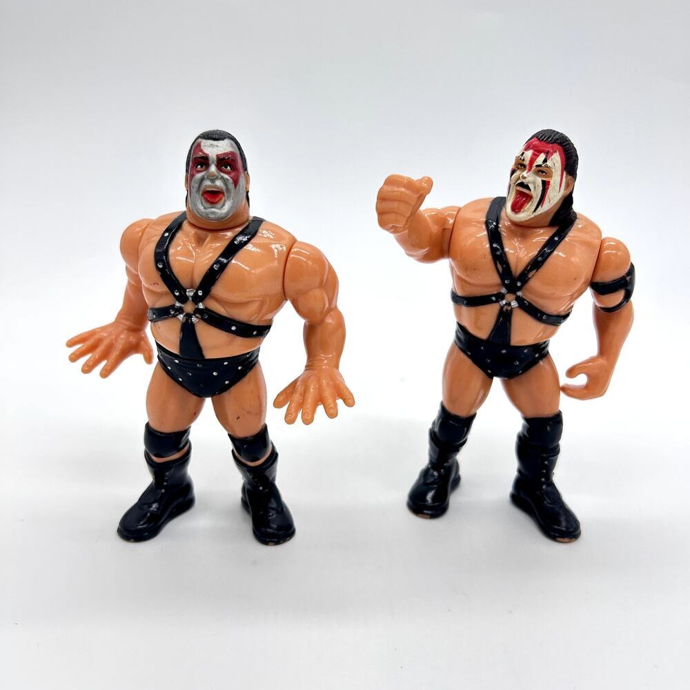 Vintage WWF Demolition Smash & Ax Action Figures Wrestling Toys Series 1 Hasbro